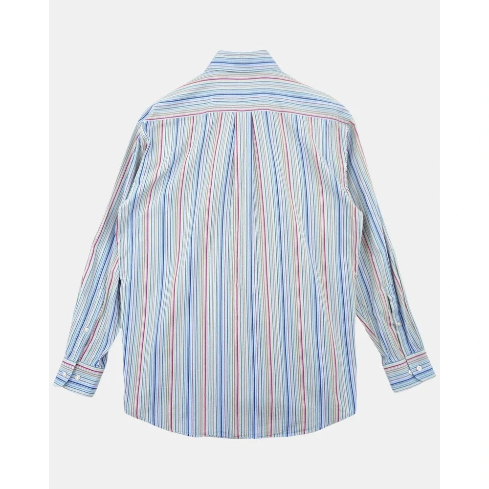 Alan Flusser‎ Men's Medium Multicolor Striped Cotton Button-Down Shirt